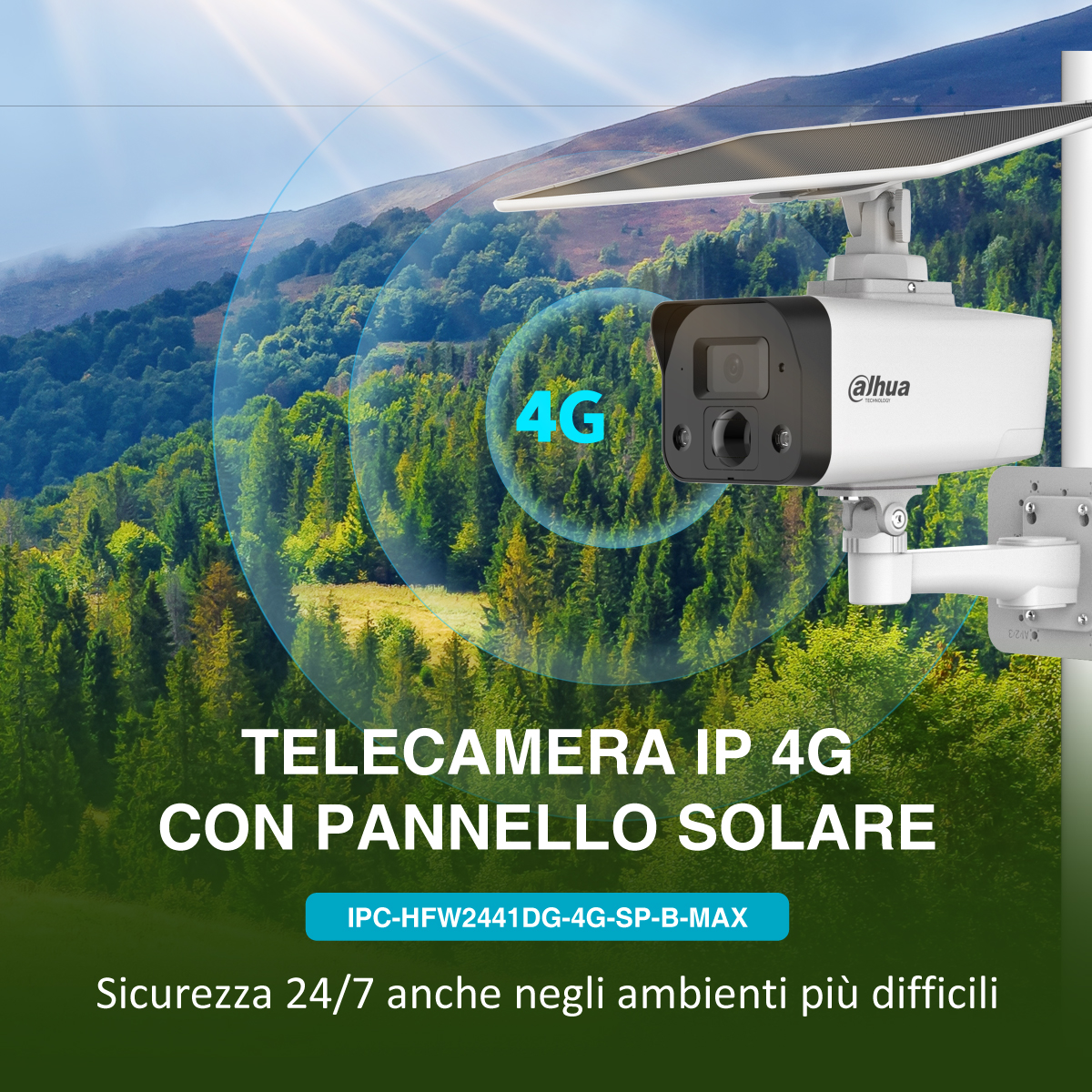 Goshyda Telecamera Di Sicurezza 4G A Triplo Obiettivo Con Pannello Solare 7W – PTZ 360°, Rilevamento PIR, 1080P, Batteria 8000mAh